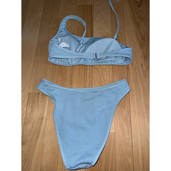 Abercrombie & Fitch Light Blue Ribbed Bikini - Picture 2 of 3